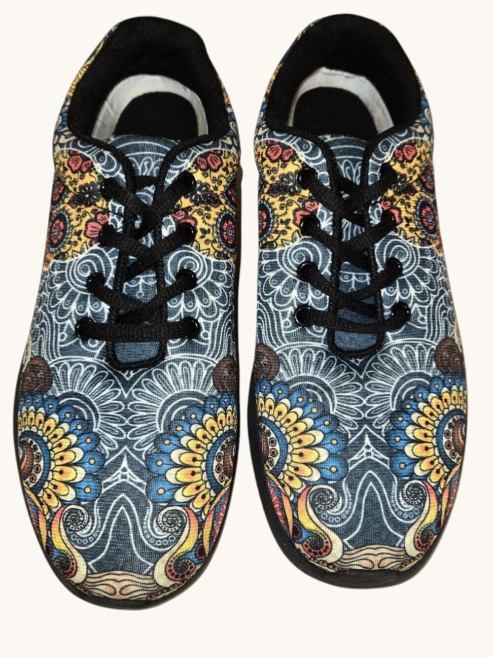 Raad Shop Blue canvas skull lace-up shoes/sneakers (EU 39)